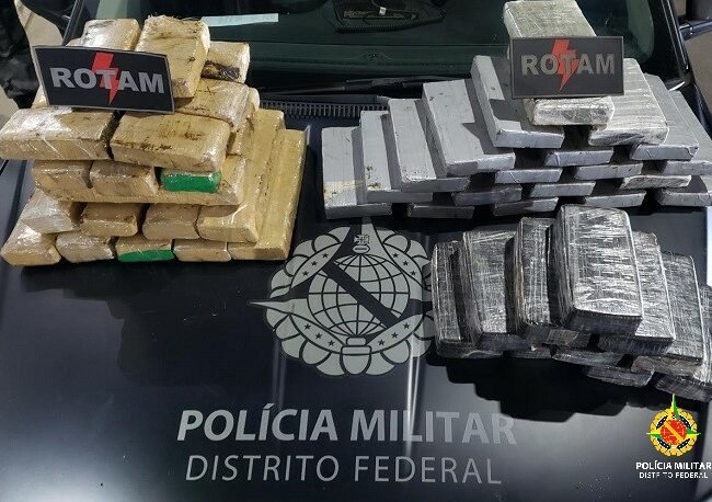 PMDF e PRF apreendem mais de 50kg de drogas