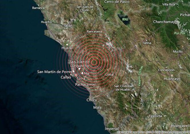 Terremoto de magnitude 5,2 atinge região central do Peru