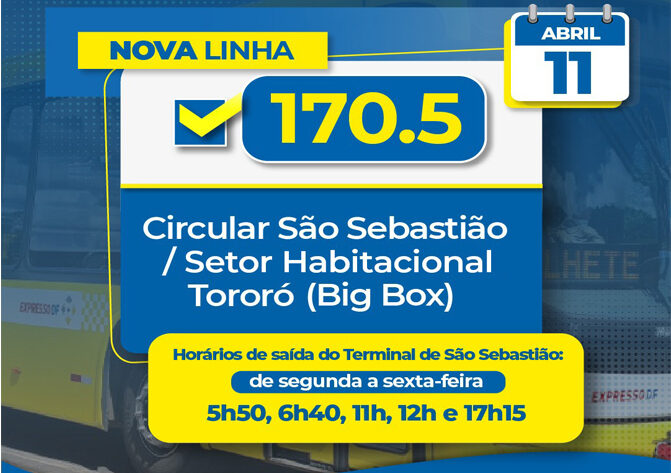 Linha de ônibus atenderá condomínios do Setor Habitacional Tororó