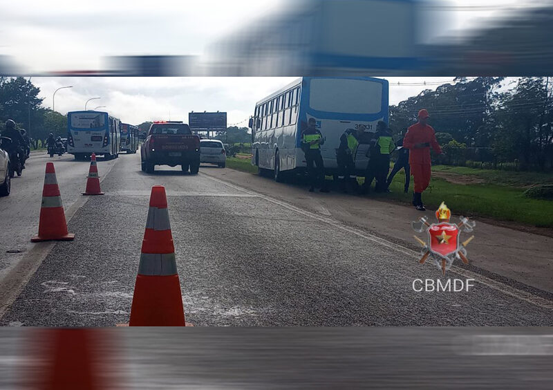 Agente do DER é atropelado por ônibus na BR 060