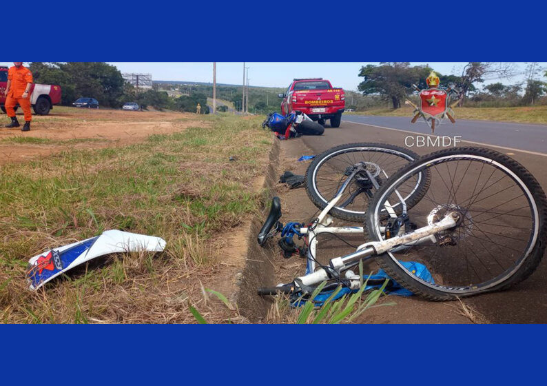 Ciclista morre em colisão com moto na BR 020 em Planaltina