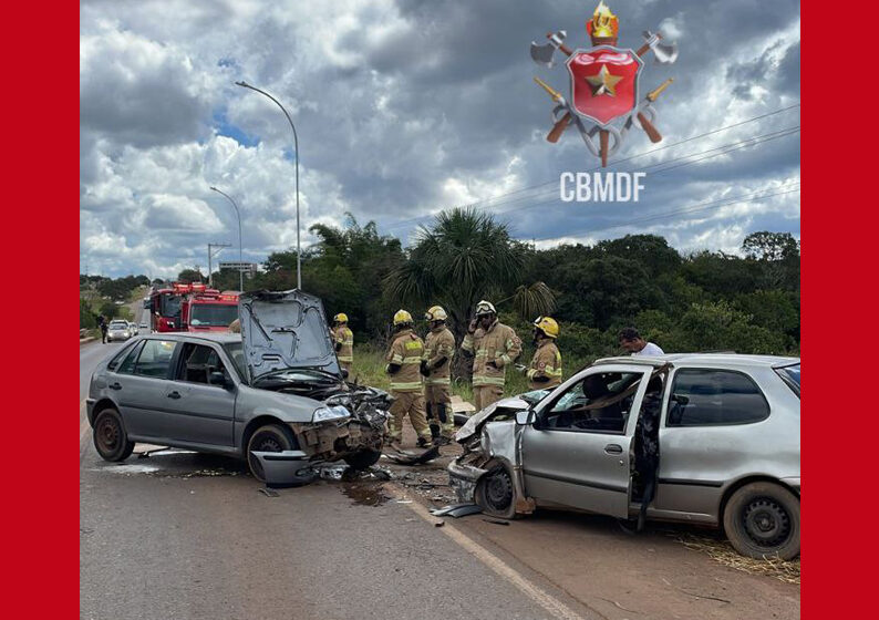 Colisão frontal deixa quatro pessoas feridas na DF-130 em Planaltina