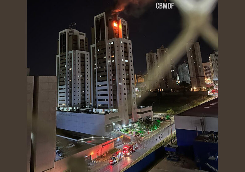 Quitinete pega fogo e mobiliza Bombeiros em Águas Claras