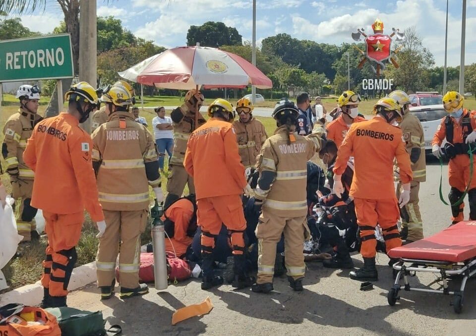 Motociclista fica gravemente ferido após colisão na BR-020 em Sobradinho