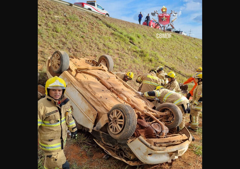 Motorista veio a óbito após capotar veículo na BR 060 em Samambaia