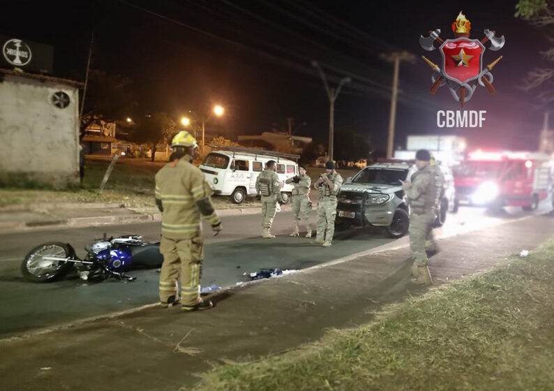 Pedestre é levado para UPA em estado grave, após ser atropelado por uma moto no Recanto das Emas