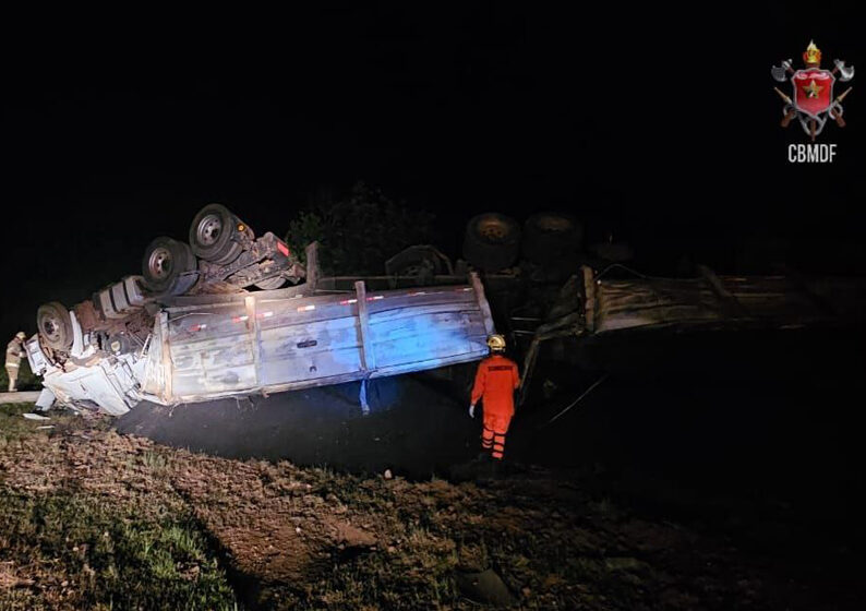 Motorista morre após pular de carreta em movimento na DF-150