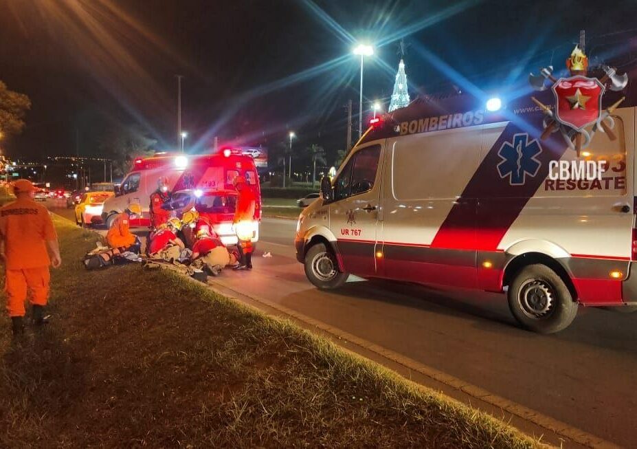 Pedestre é atropelado na EPIA Sul em frente ao ParkShopping