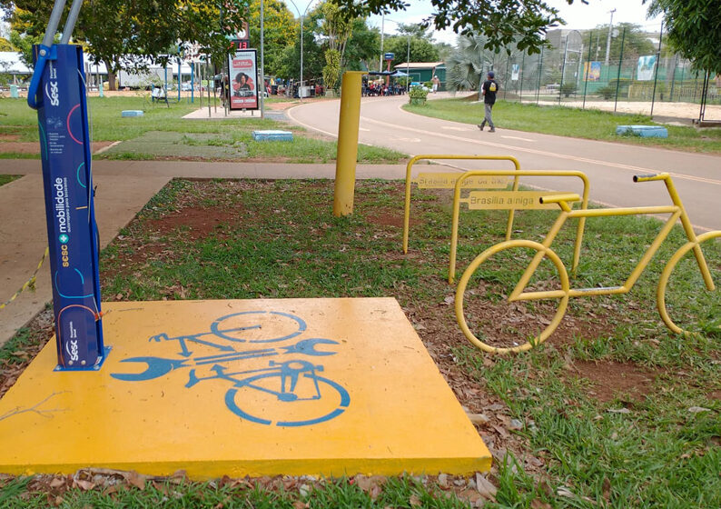 Parque da Cidade ganha equipamento para manutenção de bicicletas